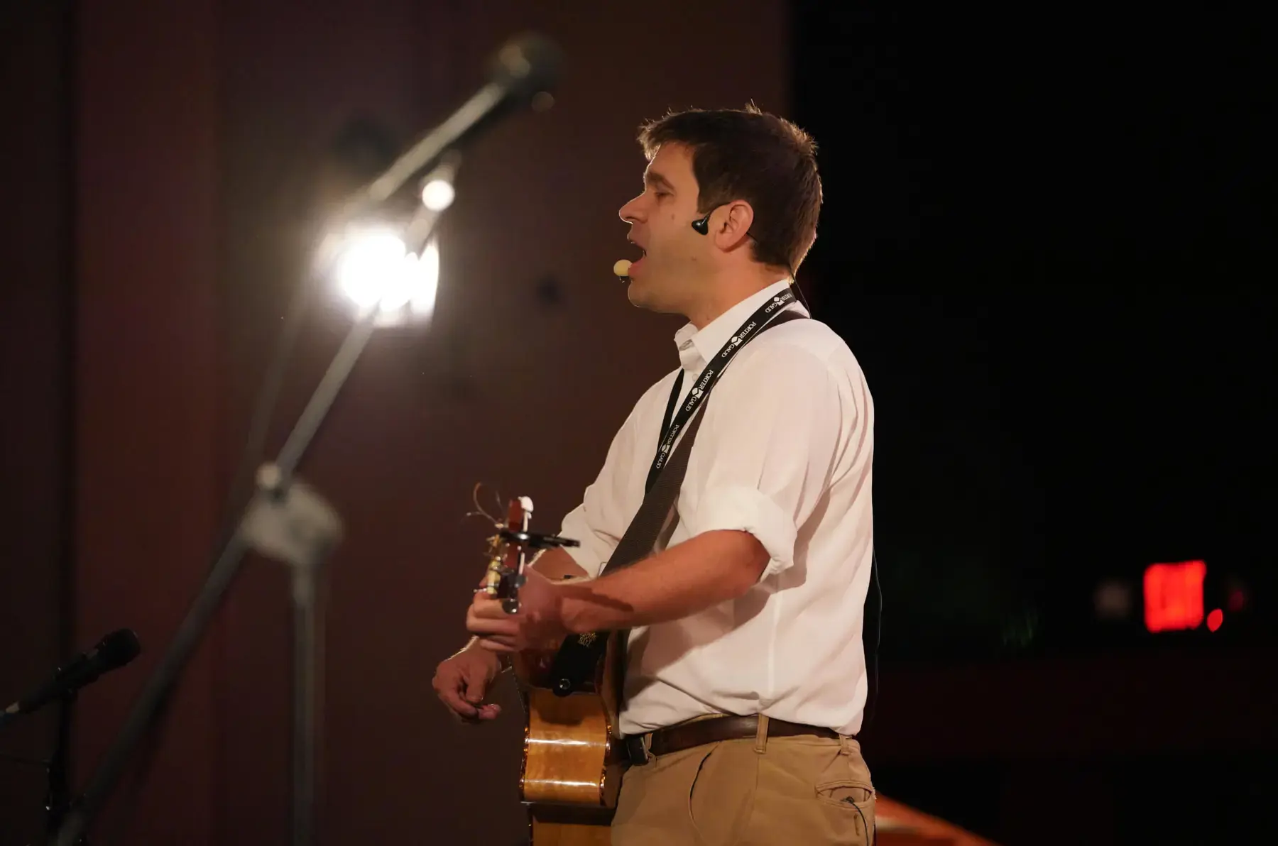 Porter-Gaud teacher playing guitar