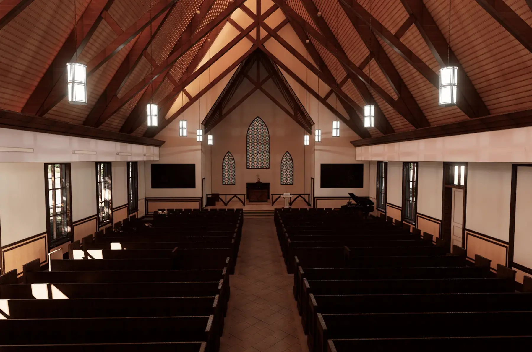 New Chapel interior, architectural image