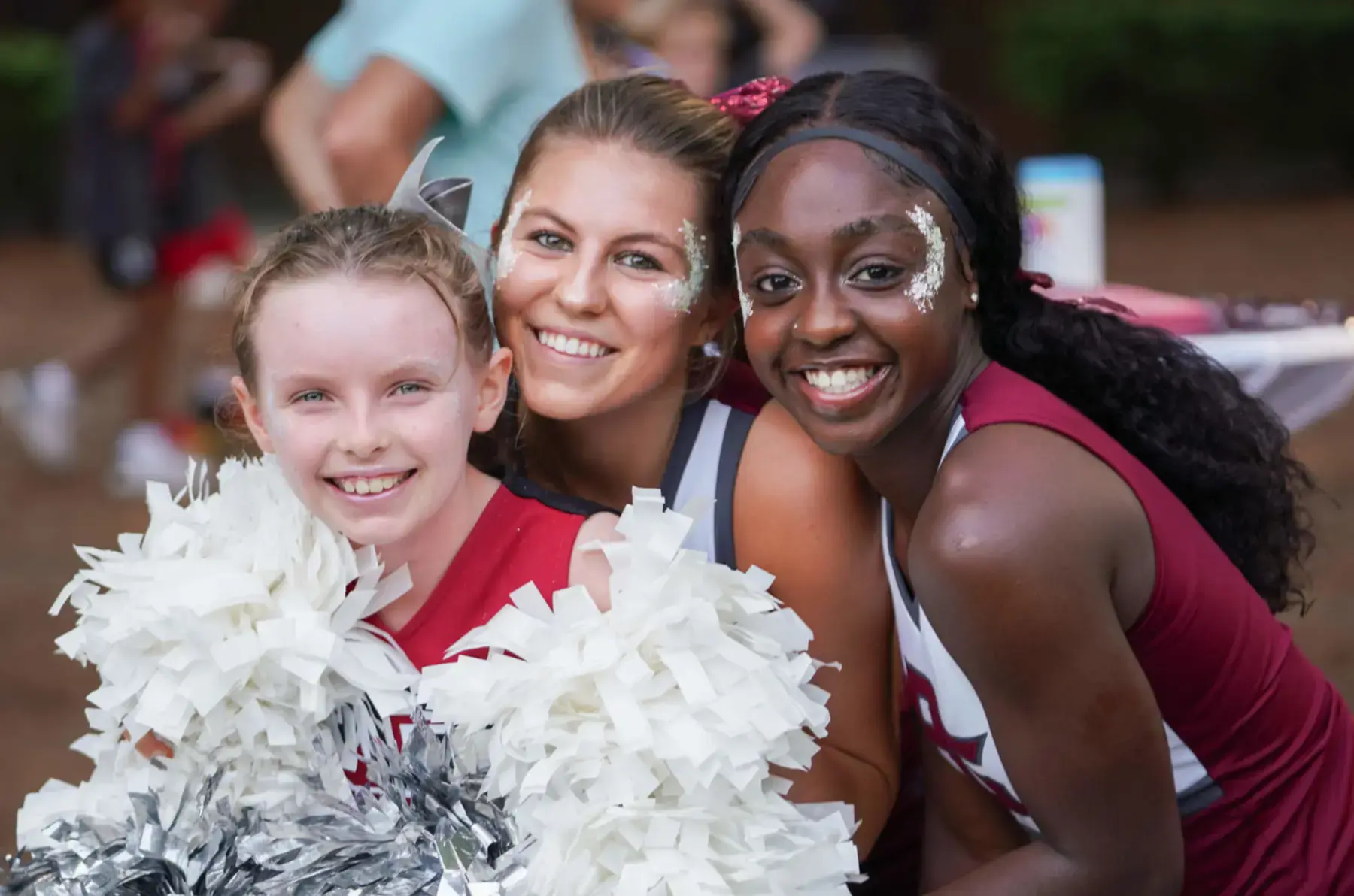 Porter-Gaud, cheerleaders group photo, upper and middle school students.