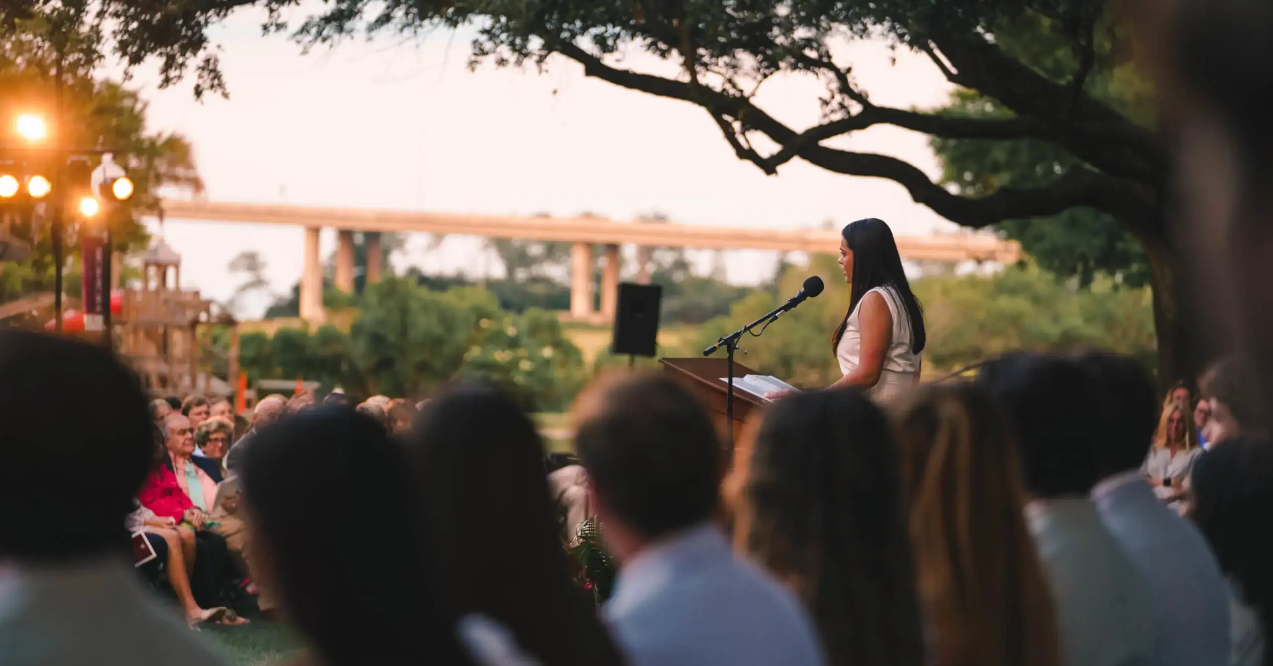 Porter-Gaud Upper School student gives a speech at graduation